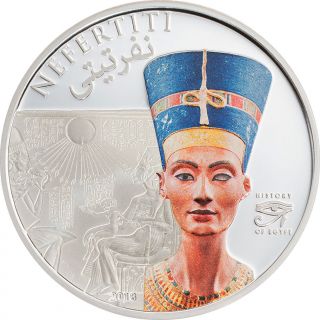 Cook 2013 Egypt Queen Nefertiti 5 Dollars Silver Coin,  Proof