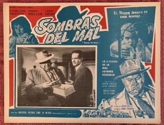Touch Of Evil Orson Welles Charlton Heston Mexican Lobby Card 1958