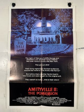 Amityville 2 The Possession 1982 One Sheet Movie Poster Horror House James Olson