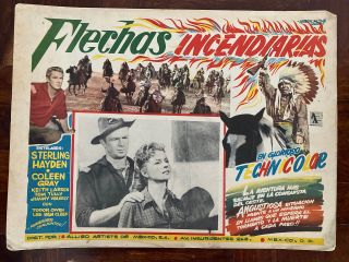 Arrow In The Dust Mexican Lobby Card 1954 13x17” Western Cowboy Mexico