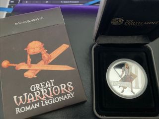 Tuvalu 2010 Great Warriors Roman Legionary Perth $1 Pure Silver Prf In Ogp