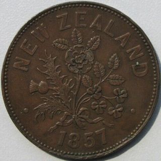Zealand 1857 Penny Token M.  Somerville,  Xf,  Andrews 497,  Ex - Pridmore Coll