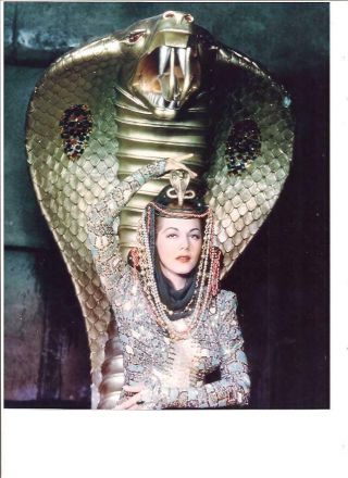 Maria Montez 1944 - Cobra Woman - Color Still Photo Horror Headdress Statue Sexy