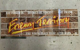 Enemy Territory Australian Cbs - Fox Vhs Era Video Banner Poster Movie 80s Action