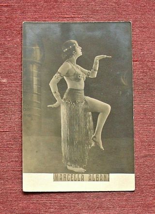 Marcella Albani Art Deco Risque Silent Movie Actress Dancer Real Photo Postcard