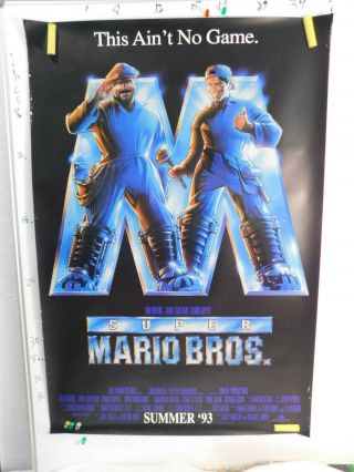 1993 27x40 Mario Bros Movie Poster John Leguizamo Bob Hoskins Double Sided