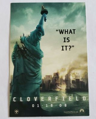 Vintage 2008 Cloverfield Movie Promo Postcard - Jj Abrams Monster Horror Film