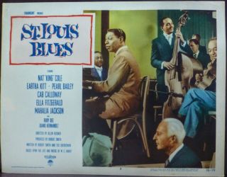 Nat King Cole St Louis Blues 1950s Lobby Card Pearl Bailey Jazz Piano