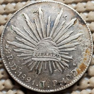 1891 Do Jp Durango Mexico Silver 8 Reales Coin