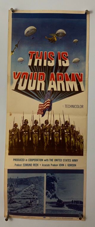 This Is Your Army Movie Poster (fine -) Insert 1954 Military 372