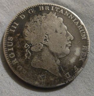 1818 - 1820 United Kingdom King George Iii,  Crown (5 Shillings),  Sterling Silver