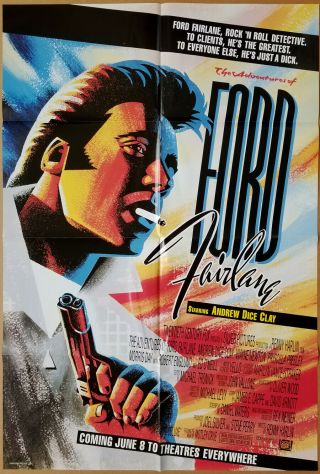 The Adventures Of Ford Fairlane Movie Poster 2 Sided Rare Folded 27x40
