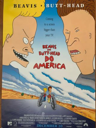 Beavis And Butt - Head Do America (1996) Movie Poster - Rolled D S