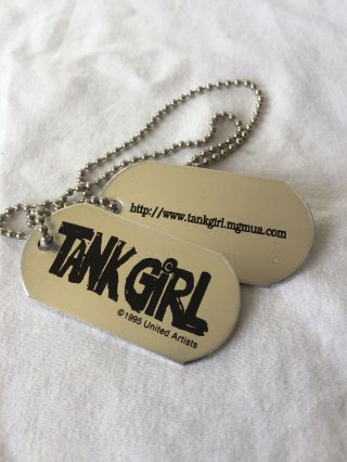 1995 “tank Girl” Dogtags Movie Memorabilia.  A Cult Classic