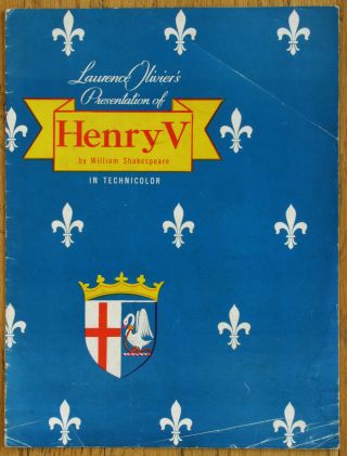 Henry V Film Program Laurence Olivier - 1944