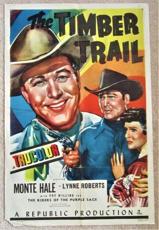 Timber Trail 1948 1sht Movie Poster Fld Monte Hale Ex