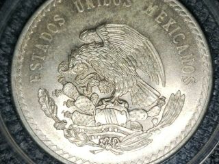 1947 Mo Mexico 5 Pesos Silver Cuauhtemoc 30 Gramos Ley.  900 Cinco Pesos Au Grade