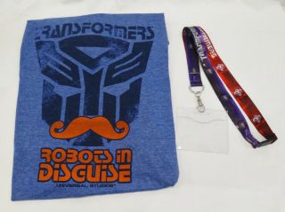 Universal Studios Transformers Robots In Disguise T - Shirt And Lanyard