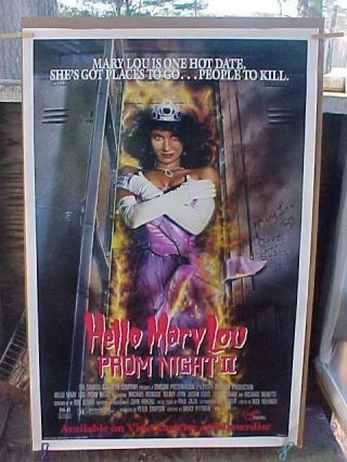 1988 Hello Mary Lou Prom Night Ii Video Store Movie Poster 27 X 41