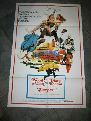 Sleeper Movie Poster 1974 Woody Allen,  Diane Keaton