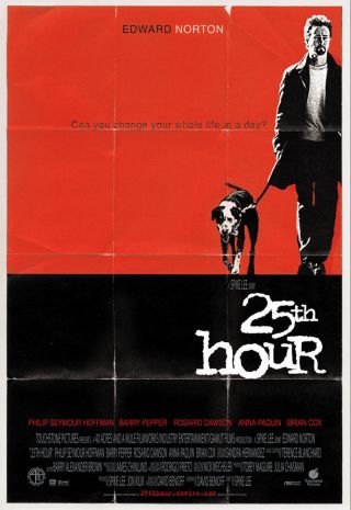 25th Hour Movie Poster 2 Sided Rolled 27x40 Edward Norton Spike Lee