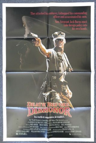 Death Before Dishonor 1986 Folded One Sheet Movie Poster Fred Dryer