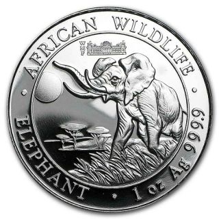 2016 1 Oz Somalia Silver Elephant Coin (berlin Wmf Privy Mark)