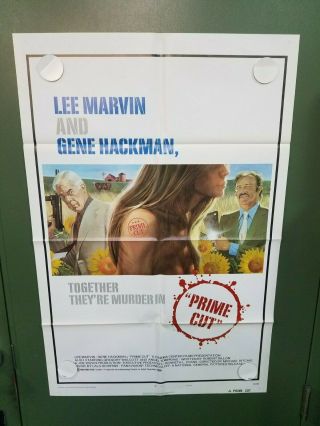1972 Prime Cut One Sheet Poster 27x41 " Lee Marvin,  Gene Hackman Crime Thriller