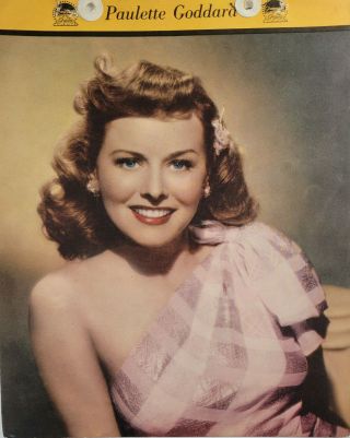 Paulette Goddard 1948 Movie Actress Dixie Cup Ice Cream Photo Premium