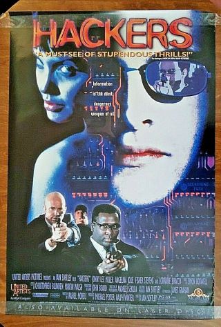 Hackers Movie Poster Angelina Jolie Jonny Lee Miller Jesse Bradford 1995