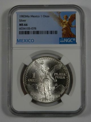 1983 Mexico Silver Onza Libertad Ngc Ms66 1 Oz Silver