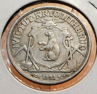 1922 Greenland 2 Kroner World Animal Coin - - Polar Bear Only (4,  018 Minted)