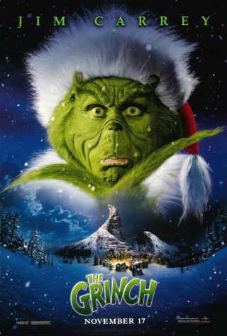 The Grinch Movie Poster 1 Sided Advance Version B 27x40 Jim Carrey