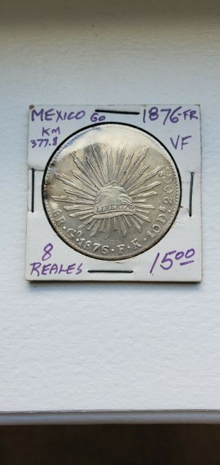 1876 Mexico 8 Reales Silver Coin