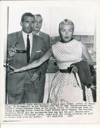 Lana Turner Stephen Crane Candid Vintage 1961 Forbidden Hollywood Photo