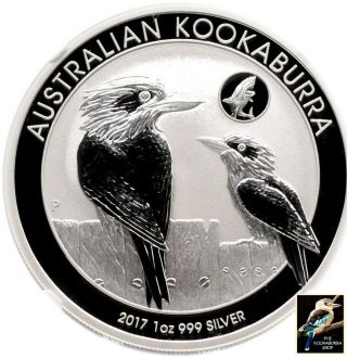Australia 2017 1 oz Silver Kookaburra Shark Privy MS70 NGC Early Releases 3