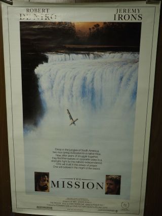 The Mission Robert Deniro Jeremy Irons 1986 One Sheet Movie Poster 41 " X27 "