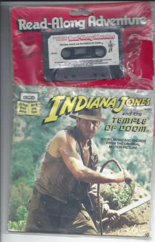 Indiana Jones And The Temple Of Doom Read - Along Adventure Vintage Cassette Tape