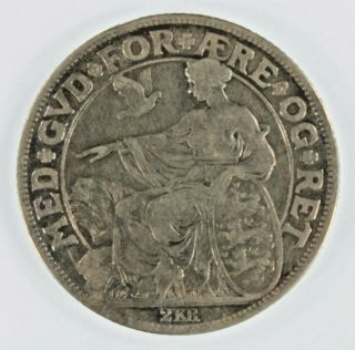 1903 Denmark 2 Kroner Silver Coin // 40th Anniversary Christian Ix // Very Fine