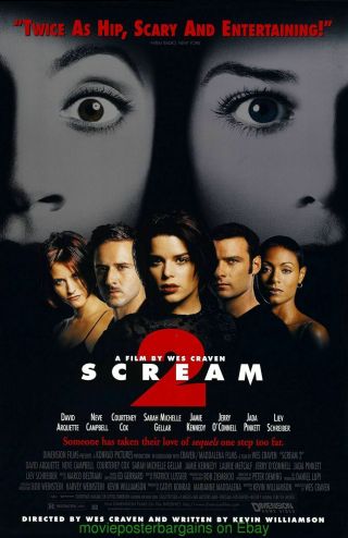 Scream 2 Movie Poster Ss 27x40 Neve Campbell Wes Craven 1997