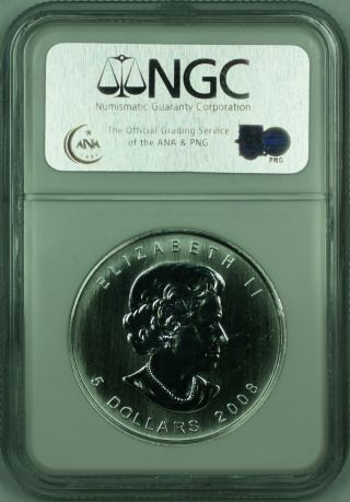 2008 Canada $5 Maple Leaf Vancouver Olympics Silver Coin 1 Oz 9999 NGC MS - 69 2