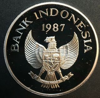 Indonesia - Silver 10000 Rupiah Coin - Wildlife - 1987 - Proof 2