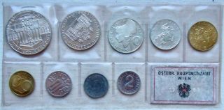 Austria Km Ps11,  1968 9 Coin Proof Set (4 Silver) Low Mintage Ogp Cv$115