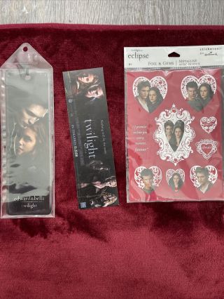 Twilight Movie Bookmarks Robert Pattinson Kristen Stewart Collectible Stickers