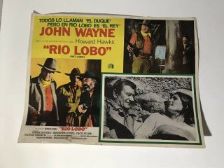 John Wayne Rio Lobo Jorge Rivero Western Spanish Mexican Lobby Card