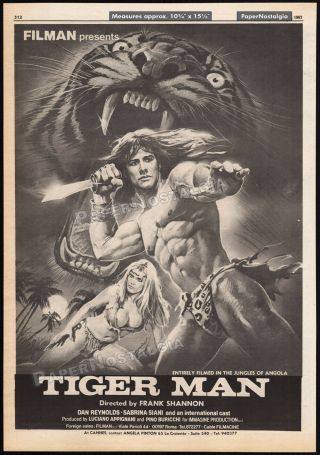 Tiger Man_original 1983 Trade Ad Promo / Poster_sabrina Siani_franco Prosperi