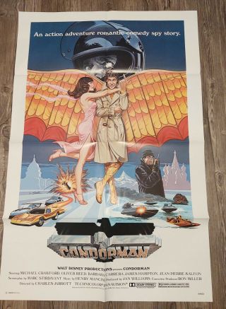 Walt Disney Condorman Movie Poster 27x41 Oliver Reed Michael Crawford