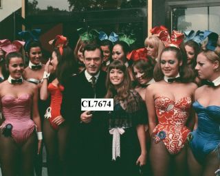 Hugh Hefner With Barbi Benton And Bunny Girls At The London Playboy Club Photo