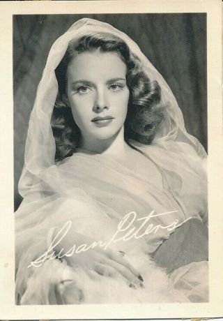 Susan Peters Vintage 1940s Mgm Studio " Signed " Dbw Portrait Photo