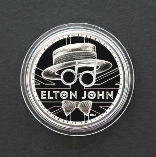 2021 Great Britain 2 Pounds Elton John Music Legend 1 Oz.  Silver Bu,  Airtite